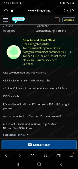 ABS Lawinenrucksack - Airbag Bild 4