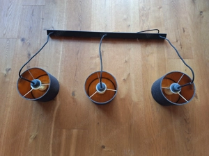 3-teilige Hängelampe schwarz gold