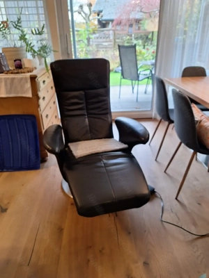 Relaxsessel elektrisch, schwarz, Leder Bild 2