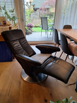 Relaxsessel elektrisch, schwarz, Leder Bild 3