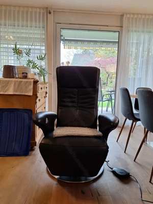 Relaxsessel elektrisch, schwarz, Leder Bild 4