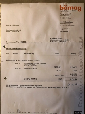 Schneefräse MTD Cub Cadet mit Raupenantrieb Bild 5