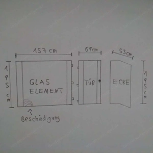 KOSTENLOS: Trennwand   Glaselement mit Türe   Raumteiler Bild 2
