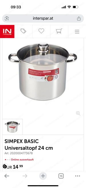 SIMPEX BASIC Universaltopf 24 cm, 9 Liter