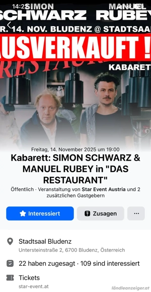 Kabarett - Simon Schwarz & Manuel Rubey in "Das Restaurant