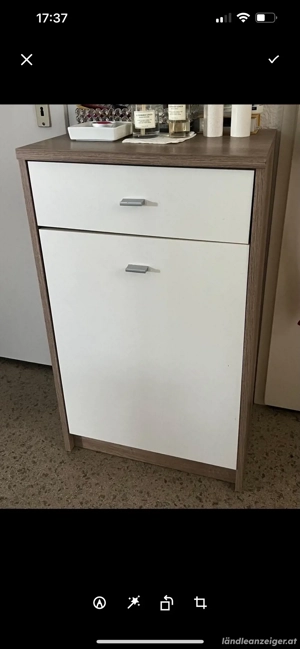 Kommode braun weiss