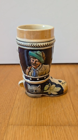 Bierstiefel Werner Corzelius 1 8 l Keramik Vintage 12 cm 