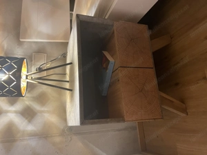2x Nachttisch in Beton & Holz Optik Bild 2