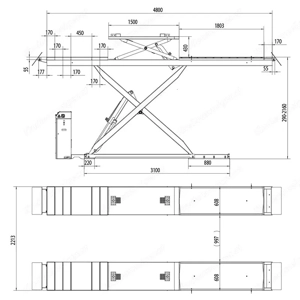 Scherenhebebühne für Achsvermessung INKL. Laser-Achsvermessungsanlage PKW Bild 2