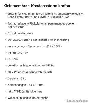 Kleinmembran Kondensator Mikrofon Bild 4