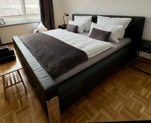 Joob Bett top Zustand Leder schwarz Tempur Lattenrost Matratze Bild 4