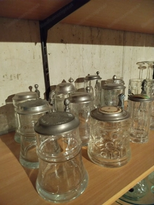 Bierkrüge mit Zinndeckel (12 Stück) Bild 2