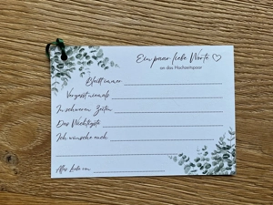 Wunschkarten für Hochzeitsgäste Bild 2