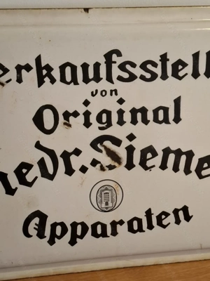 Antik Emaille Schid Emailschild Siemens 20er Jahre Bild 2
