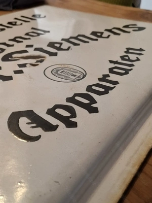 Antik Emaille Schid Emailschild Siemens 20er Jahre Bild 3