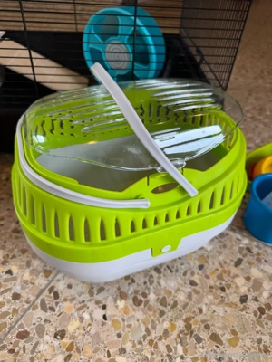 Hamsterkäfig groß inkl. Transporter und Zubehör Bild 3