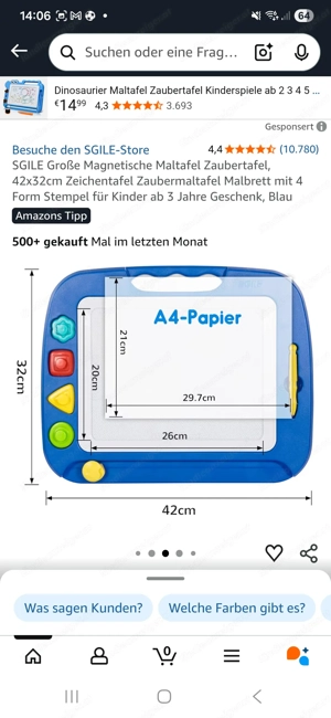 Magnetische Maltafel für Kinder - Kinderlernspielzeug Bild 5