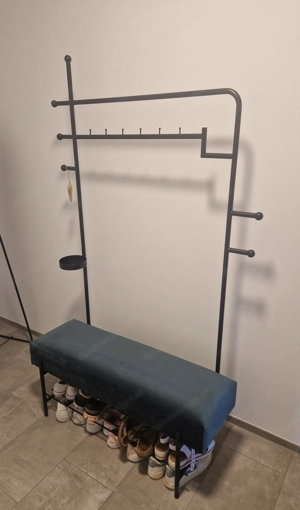 Garderobe mit Sitzbank - Metall Bild 2