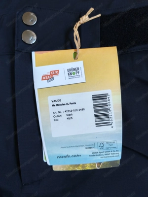 Neue 3-Lagen Skitourenhose, Größe 48  S, Herren VAUDE Monviso 3-Lagen alpine Bild 4