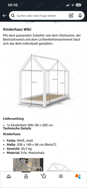 Bett Kinder Haus  Bild 3