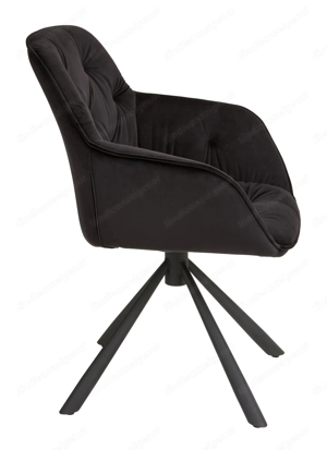 Esstisch Holz ink. 6 Stühle schwarz Samt Bild 4