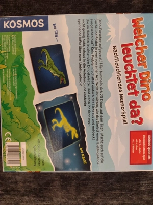 Puzzle Koffer Dinosaurier mit 4 Puzzle und Kosmos Dinosaurier Memo nachtleuchtend Bild 2