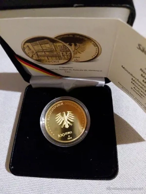 100 Euro Goldmünze Deutschland 2021, Säulen der Demokratie-Recht, 999,9 Feingold Bild 3