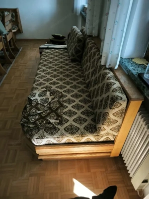 Rustikale Vollholz-Eckbank-Garnitur mit Tisch, 3 Stühlen & passendem Sofa Bild 5