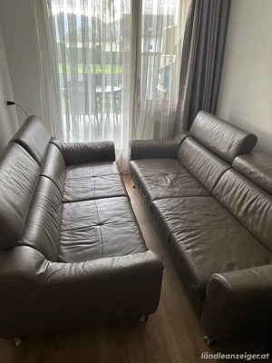 Sofagarnitür aus Echtleider