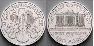 Wiener Philharmoniker, 1 Unze,  Silber 999 Jahr 2011