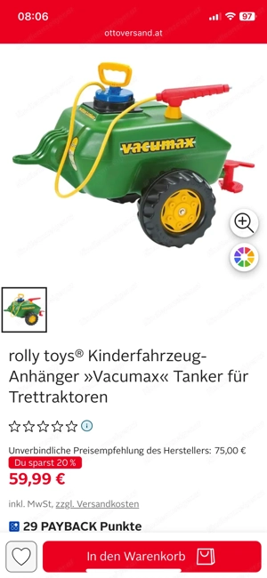 Traktor Anhänger rolly toys   Vacumax Tanker Bild 5