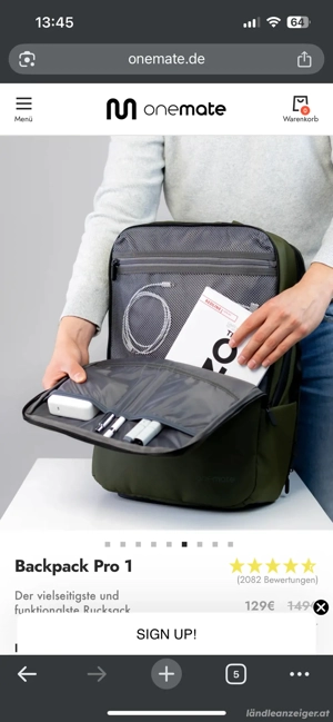 Grüner Rucksack  Bild 3