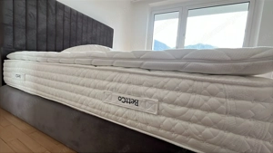 Doppelbett Boxspringbett Paris 180x200cm neuwertig Fa. BettCo Samt in Dunkelgrau Bild 5