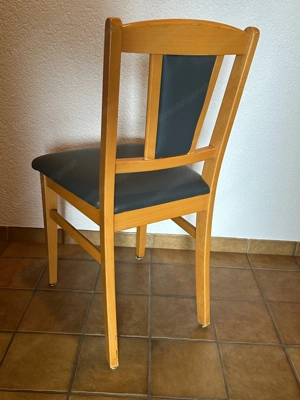 Massivholzstuhl Buche lackiert   Kunstleder anthrazit   2 Stück Bild 3