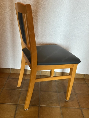 Massivholzstuhl Buche lackiert   Kunstleder anthrazit   2 Stück Bild 4