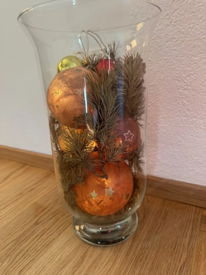 Windlicht: Glas 40 cm incl. Deko Bild 2