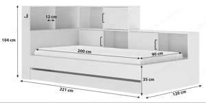 Stauraumbett 90x200 inkl. Lattenrost & Matratze (H2), neuwertig, Frastanz Bild 3