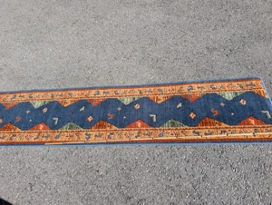 2 Teppichläufer - orientalisches Muster, blau  orange