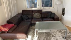 Natuzzi Ecksofa Leder braun Bild 2