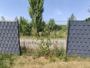 Kunststoffstreifen Anthrazit 20,50 x 190 mm   zugeschnitten für Doppelstabzaun breite 251 cm