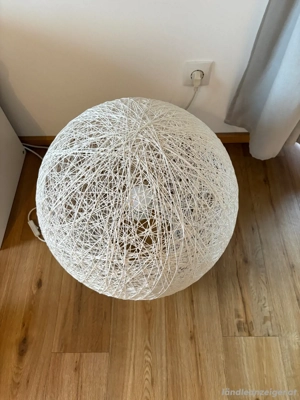 Kugellampe Lampe rund Fadendesign Weiß