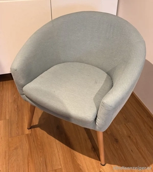 Sessel graublau hell Holzfüße
