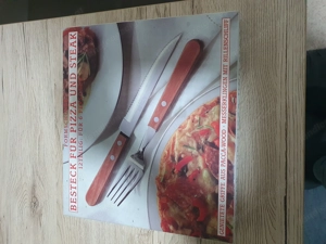 Pizza und Stake Messer und Gabel Set Neu Bild 2