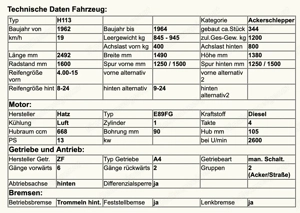 Oldtimer Traktor Hatz H113