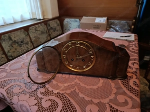 Kamin Uhr, Büffetuhr, Antik, Vintage, Holz, Eiche, 1920-30 Jahre