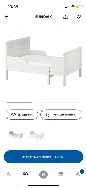 IKEA Kinderbett Sundvik & Matratze Bild 2