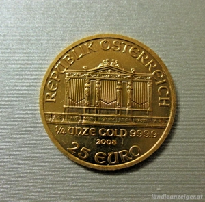 Goldmünze Österreich Wiener Philharmoniker 1 4 Oz 2008 Feingold 999,9% Bild 2