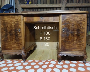 Schöner antiker, massiver Holzsekretär Bild 2