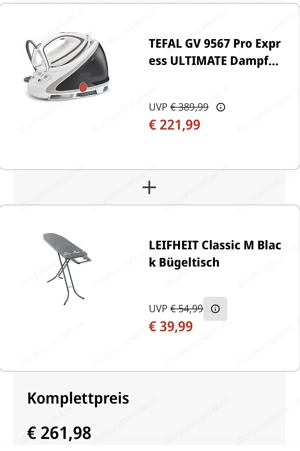 Bügeleisen Bügelstation Tefal Pro Express Ultimate mit Bügelbrett