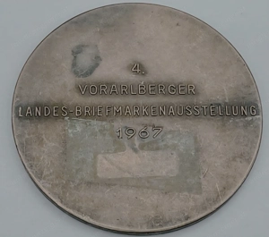 Bronzemedaille  4. Vorarlberger Landes-Briefmarkenausstellung Feldkirch 1967  Bild 2